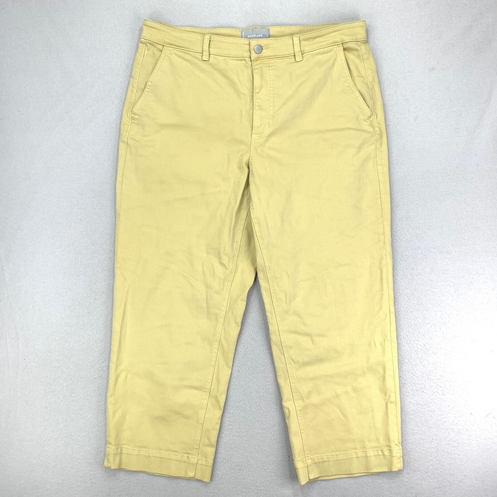 Everlane Jeans Womens 18 Yellow Cropped Straight Leg‎ High Rise Stretch